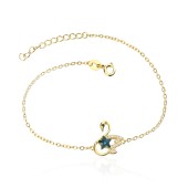 Bratara argint placata cu aur galben cu lebada si stea albastra DiAmanti RE0506-1BY-AS